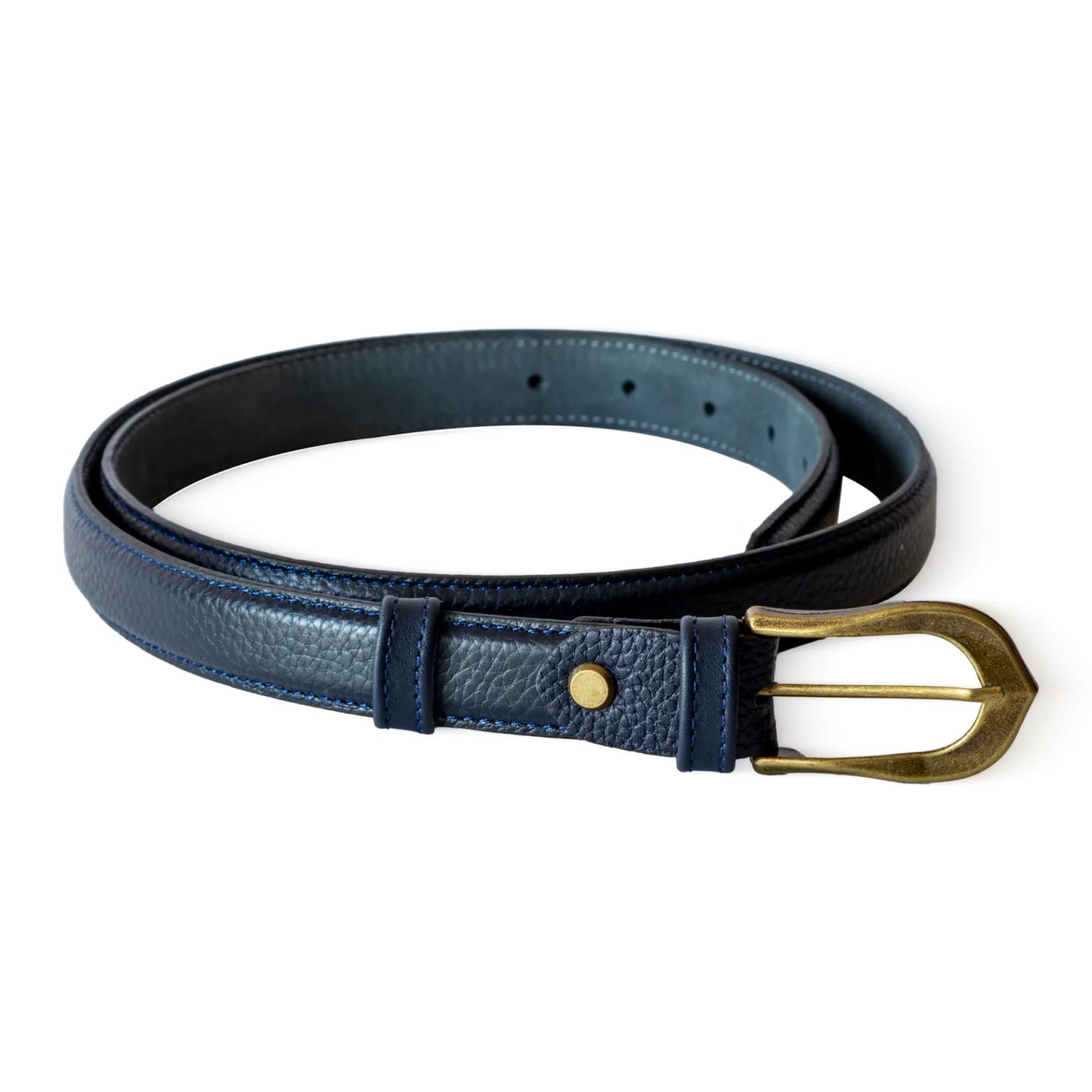 Lacivert Floater Deri Kemer 2.5 cm