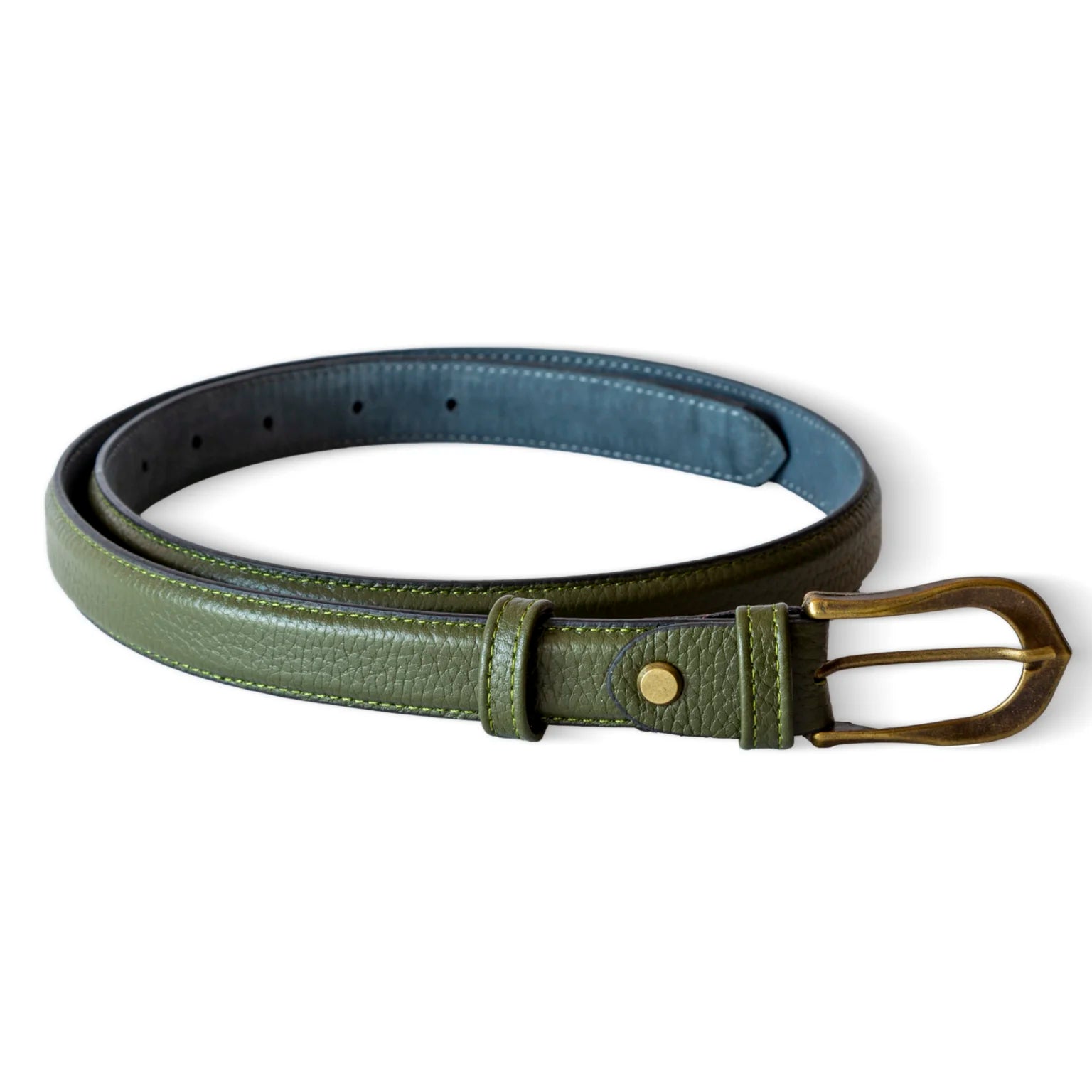 Zeytin Yeşili Floater Deri Kemer 2.5 cm