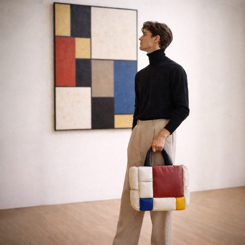 Mondrian Composition Deri Omuz Çantası