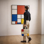 Mondrian Composition Deri Omuz Çantası