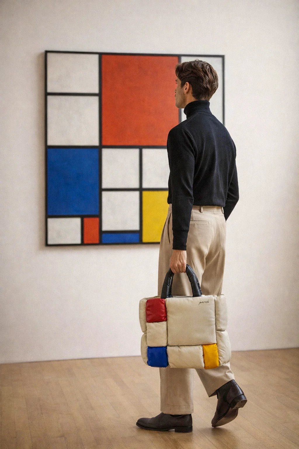 Mondrian Composition Deri Omuz Çantası