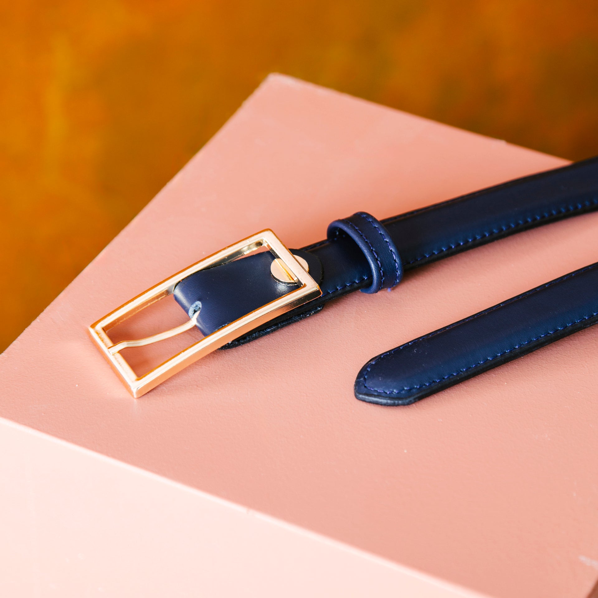 Lacivert Deri Kemer 2.5 cm