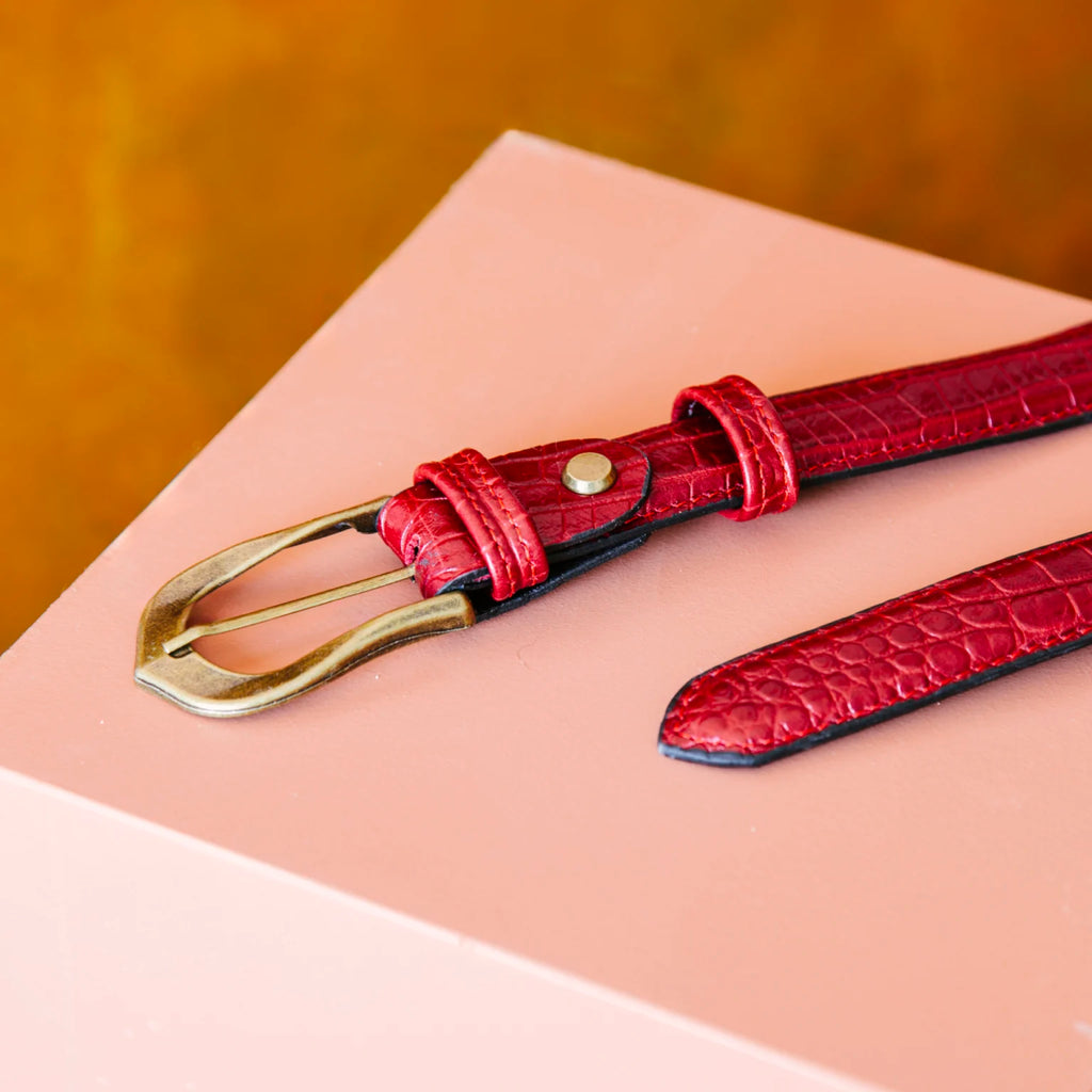 Kırmızı Floater Deri Kemer 2.5 cm