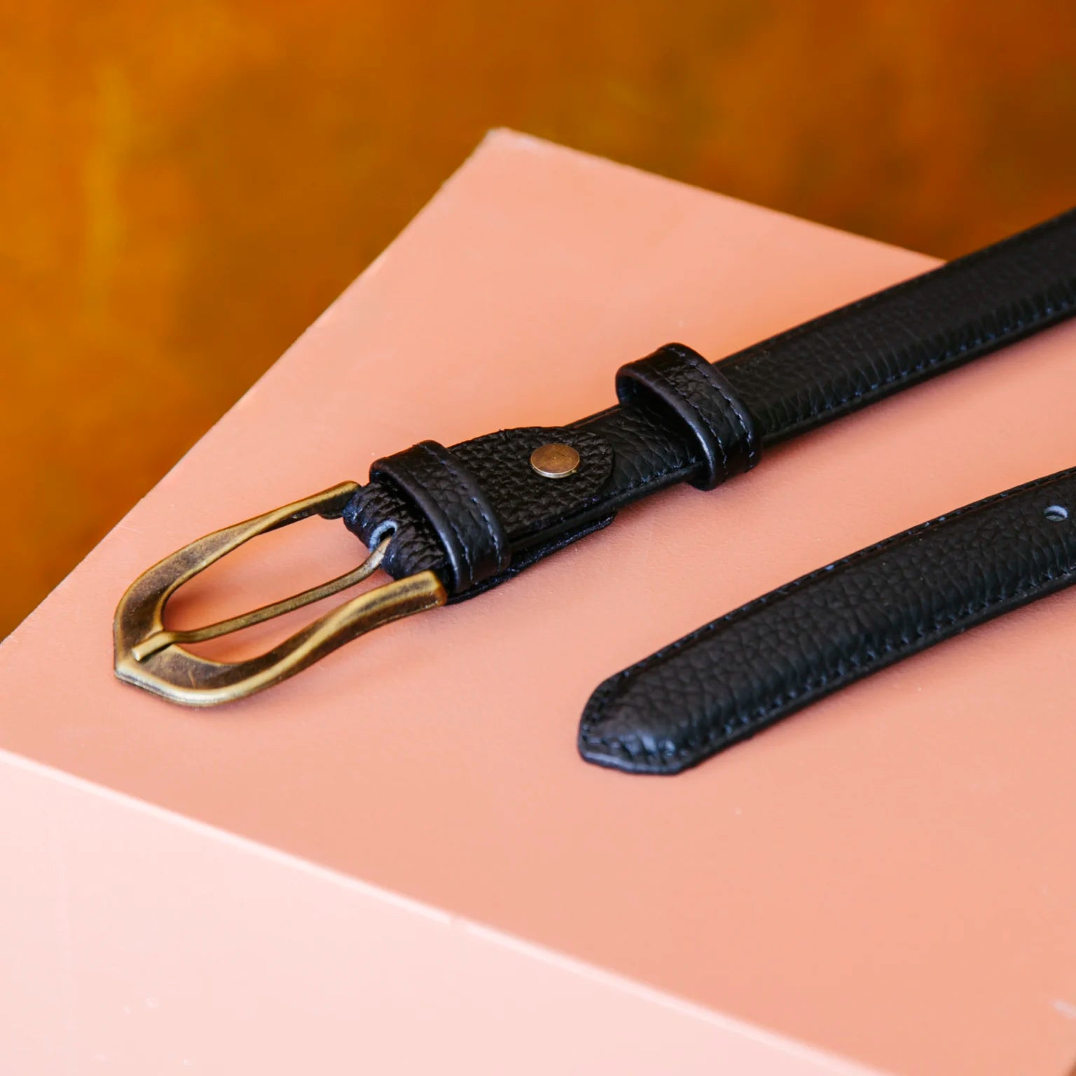 Siyah Floater Deri Kemer 2.5 cm