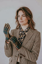 Women's Leather Fabric Gloves