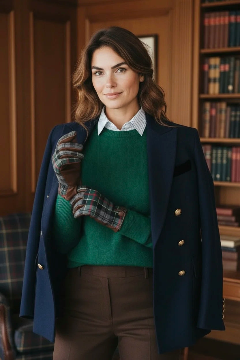 Kadın Deri Kumaş Eldiven