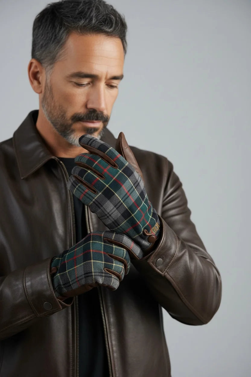 Erkek Deri Kumaş Eldiven