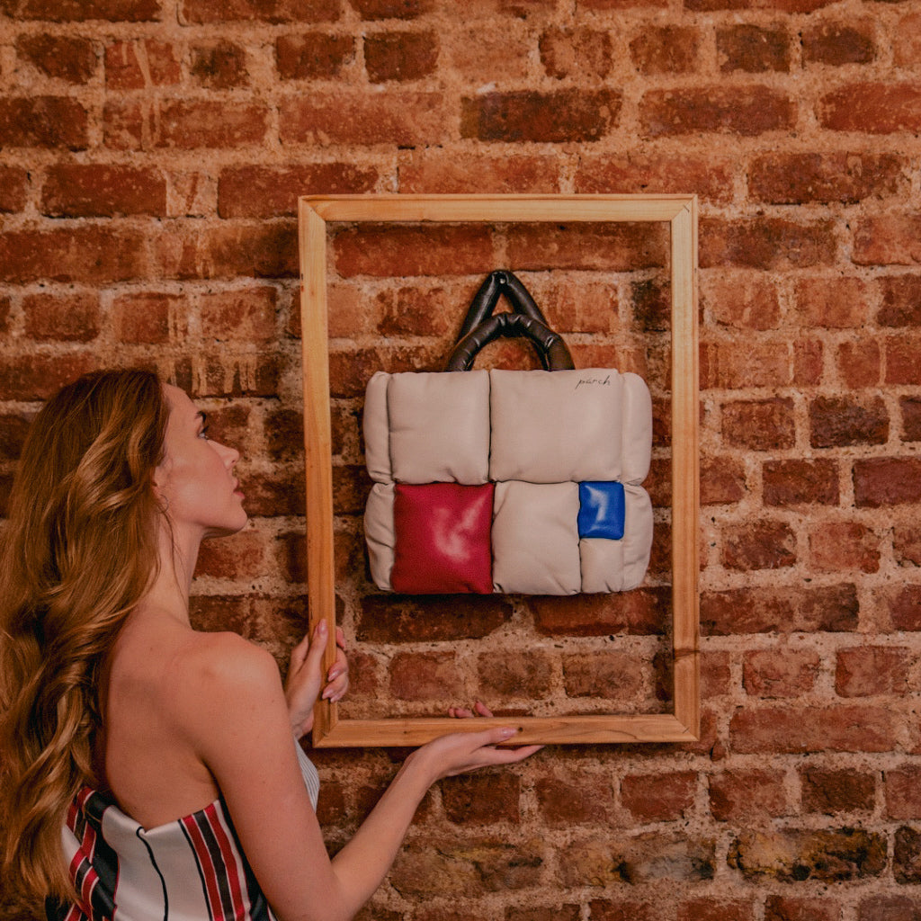 Mondrian Composition Deri Omuz Çantası